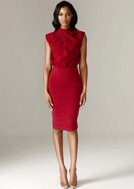 ALIEVA Maxine Crepe Midi Dress XS Maroon Draped Open Back NWT